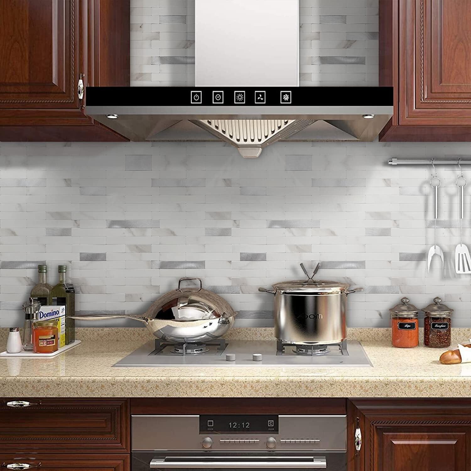 STICKGOO Peel and Stick Backsplash,PVC Wall Tiles Stick on Backsplash for Kit…