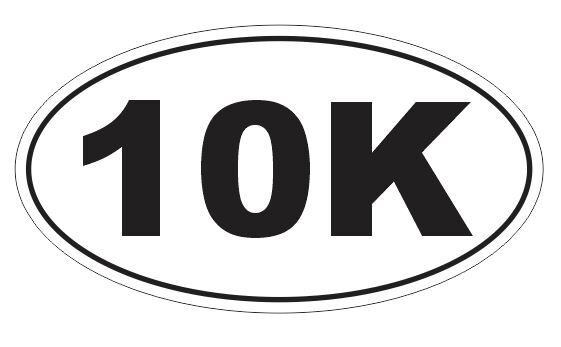 10K Marathon Oval Bumper Sticker or Helmet Sticker D7401 Laptop Cell Phone Euro