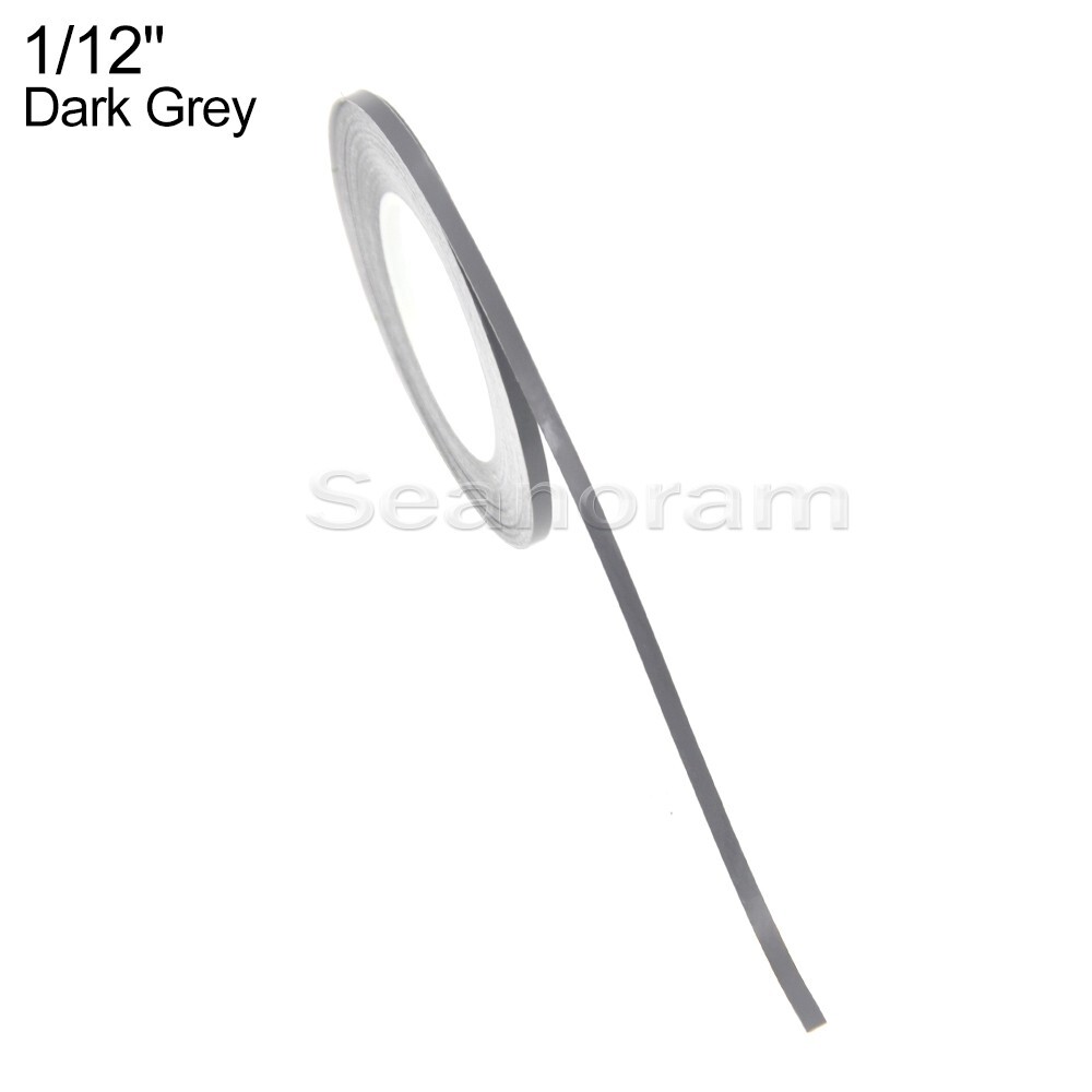 1/12" 2mm Dark Grey DIY Home Shop Pinstriping Pin Stripe Decal Vinyl Sticker
