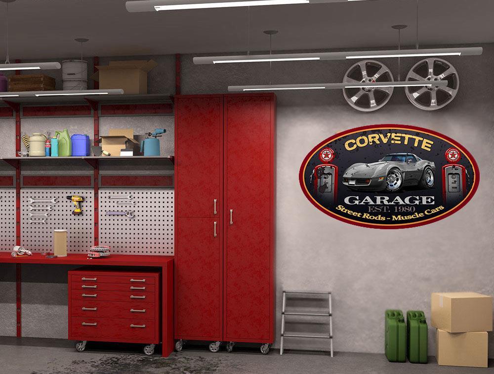 1980-82 Corvette Classic Garage Sign Wall Art Graphic Sticker