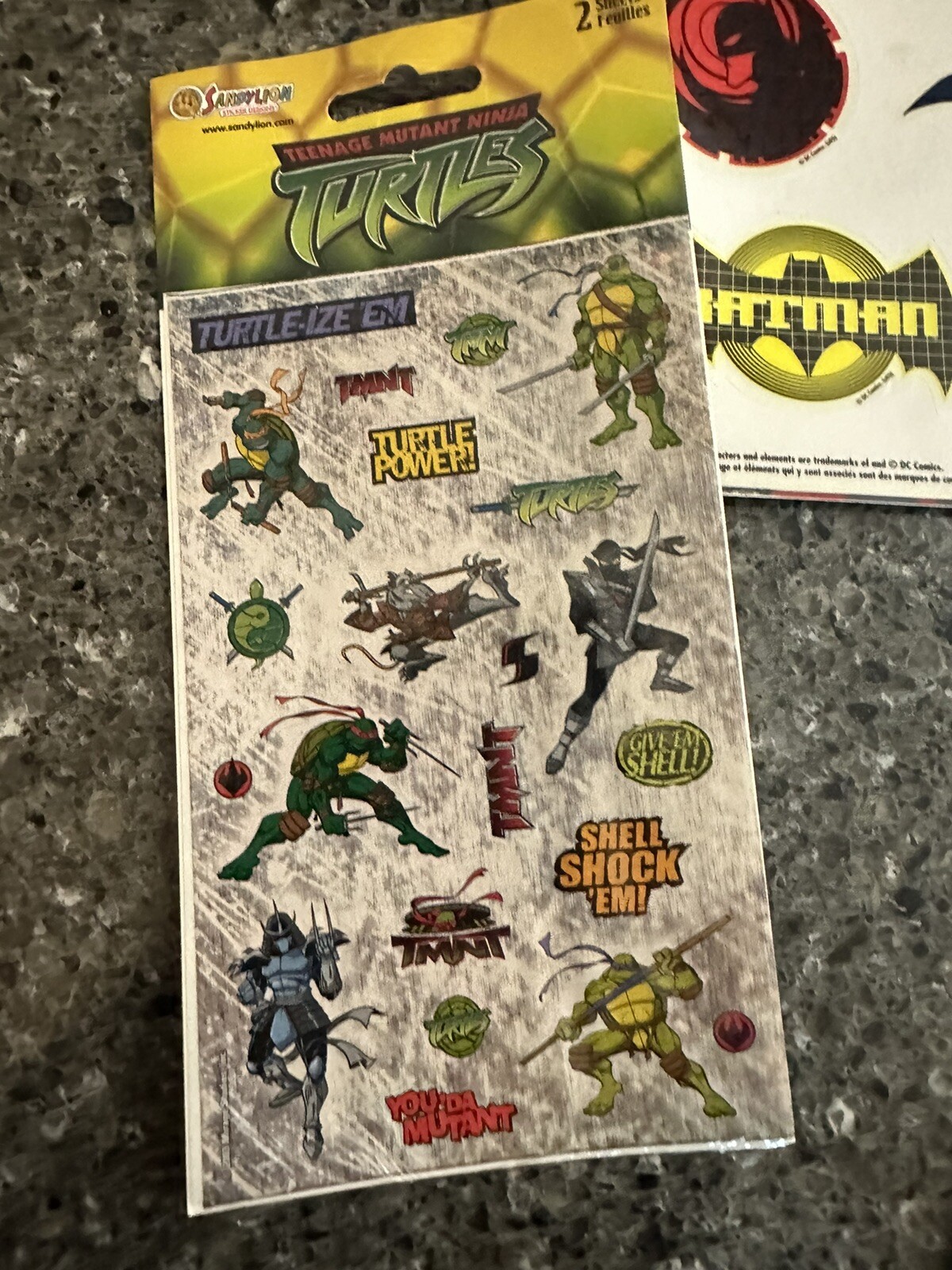 Lot Of 8 Full Sheets Of Assorted Bat MAN Stickers Transformers Ninja Turtles Etc
