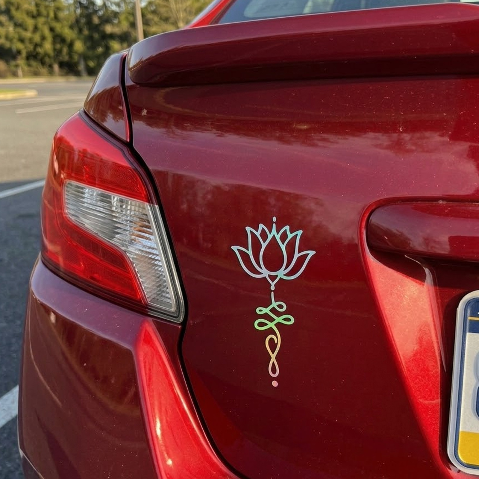 Lotus Flower Line Art Vinyl Decal Minimalist Boho Sticker Waterproof Car Window