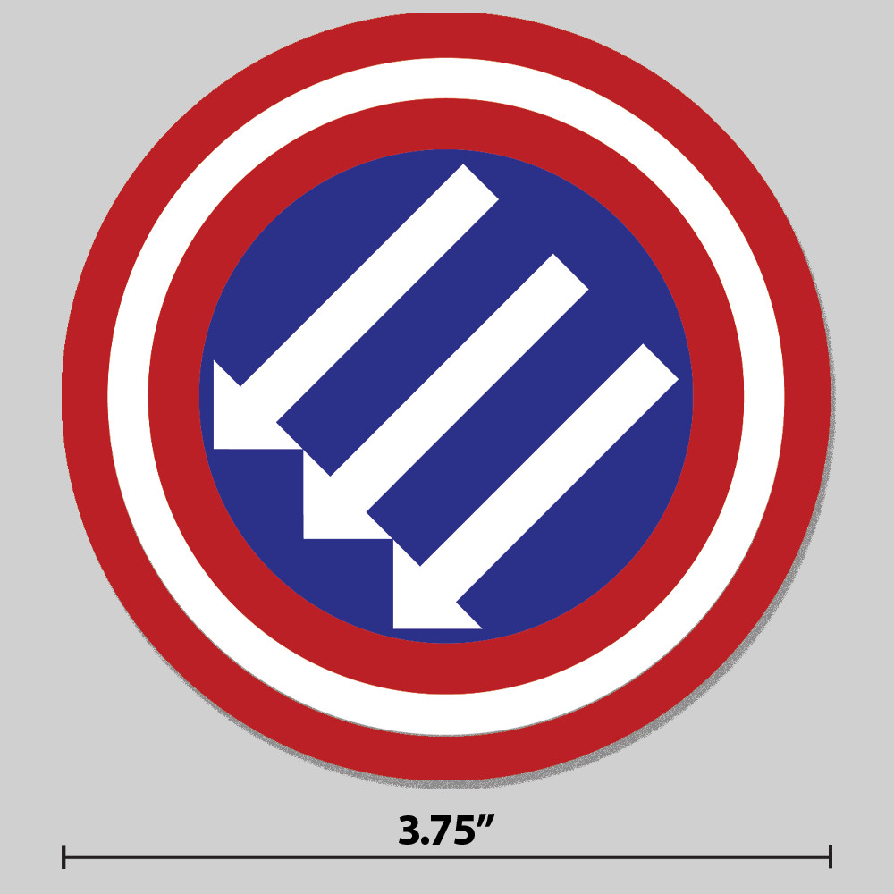 American Iron Front Sticker Anarchist 3 Arrows 3.75" Vinyl Decal