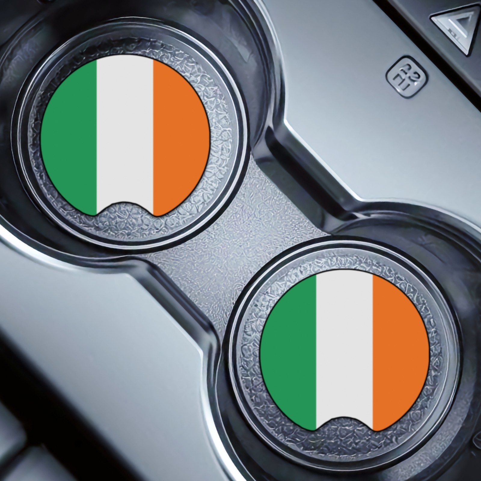 2 Pcs IRELAND Car Cup Holder Coaster Soft & Washable Non-Slip Neoprene Rubber