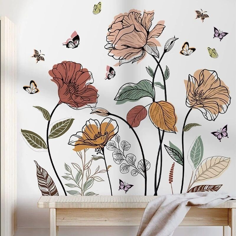Brighten Any Room with Self-Adhesive Floral Wall Stickers – Kid-Friendly Design