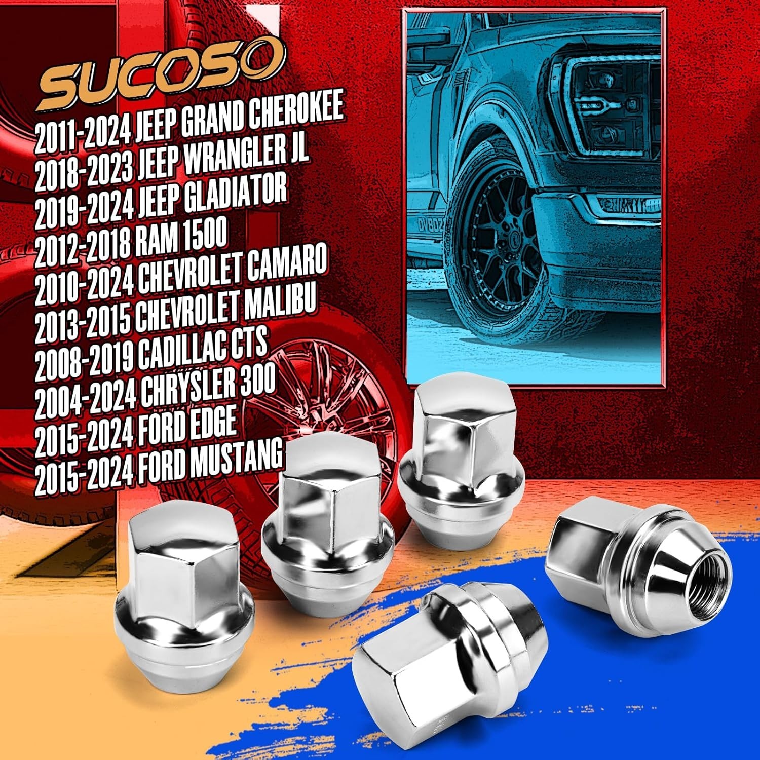 14×1.5 OEM Factory Style Large Acorn Seat Wheel Lug Nuts, 20 PCS M14x1.5 Closed