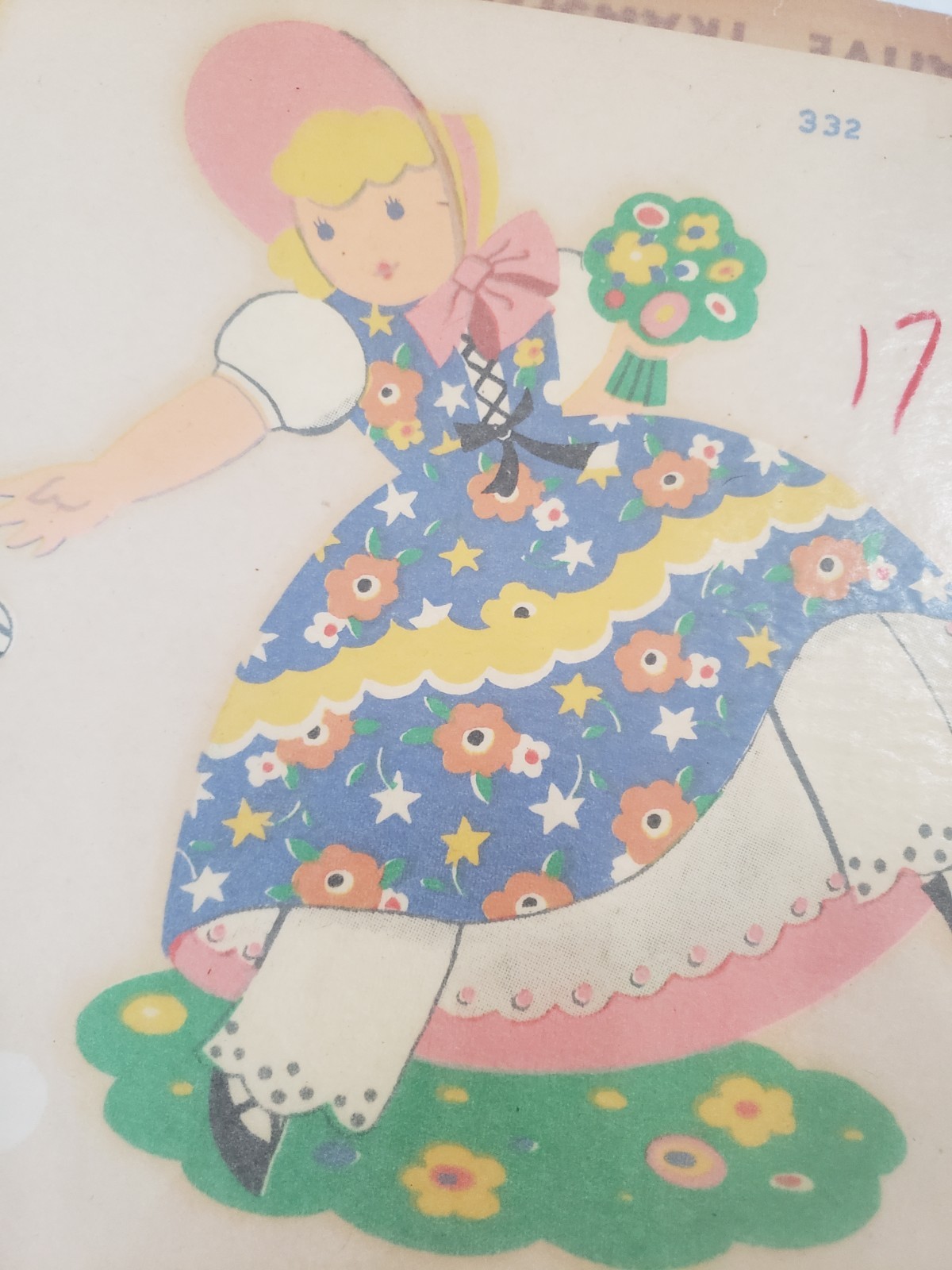 Vintage Duro Water Transfer DECAL, Nursery Rhyme Mary Had A Little Lamb 1950s