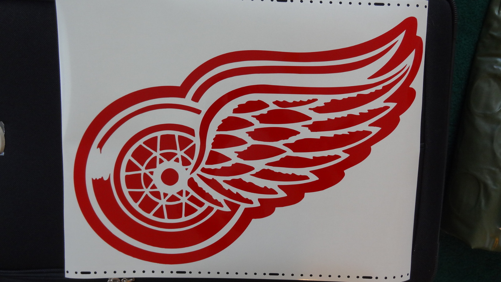 Detroit Red Wings Winged Wheel logo White or Red Vinyl Decal Choose your size