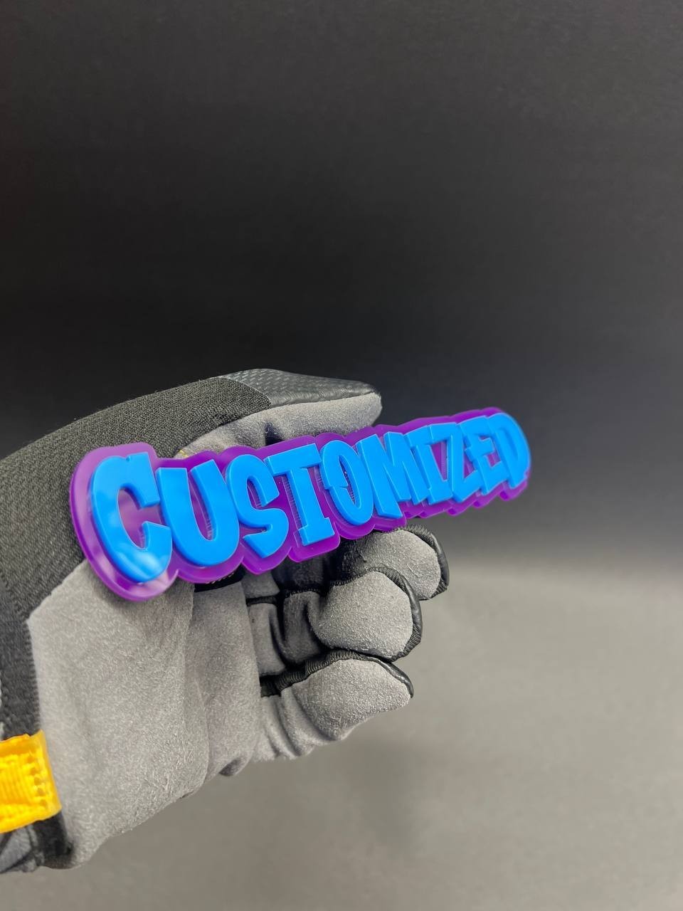 1X Custom Graffiti Font Acrylic Emblem Multicolor Personalized Car Badge text