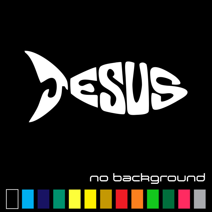 Jesus Fish Sticker Vinyl Decal – Christian Religion Cross God Wall Car Window