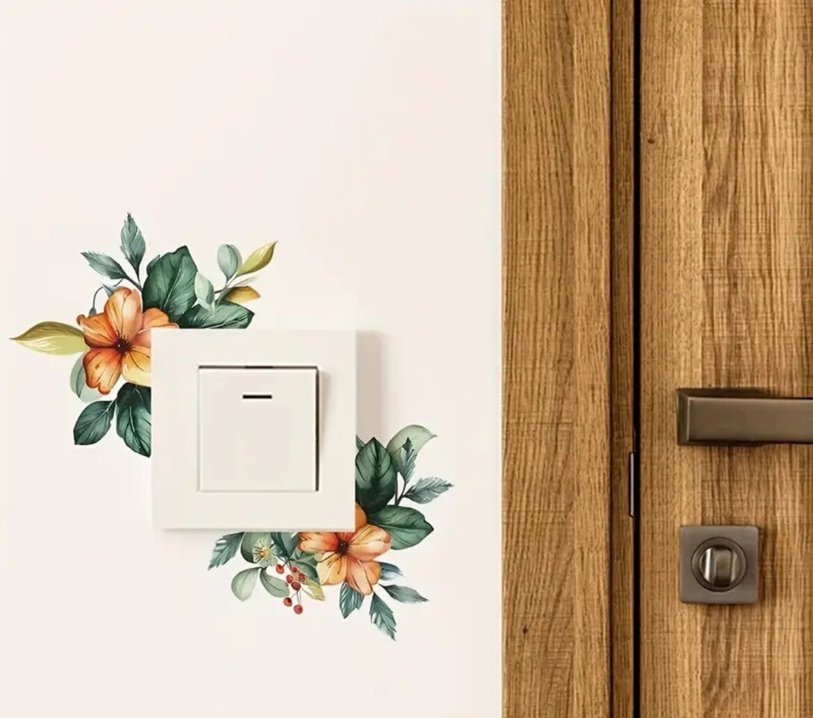 Flower Light Switch Decal/ Perfect For Any Room