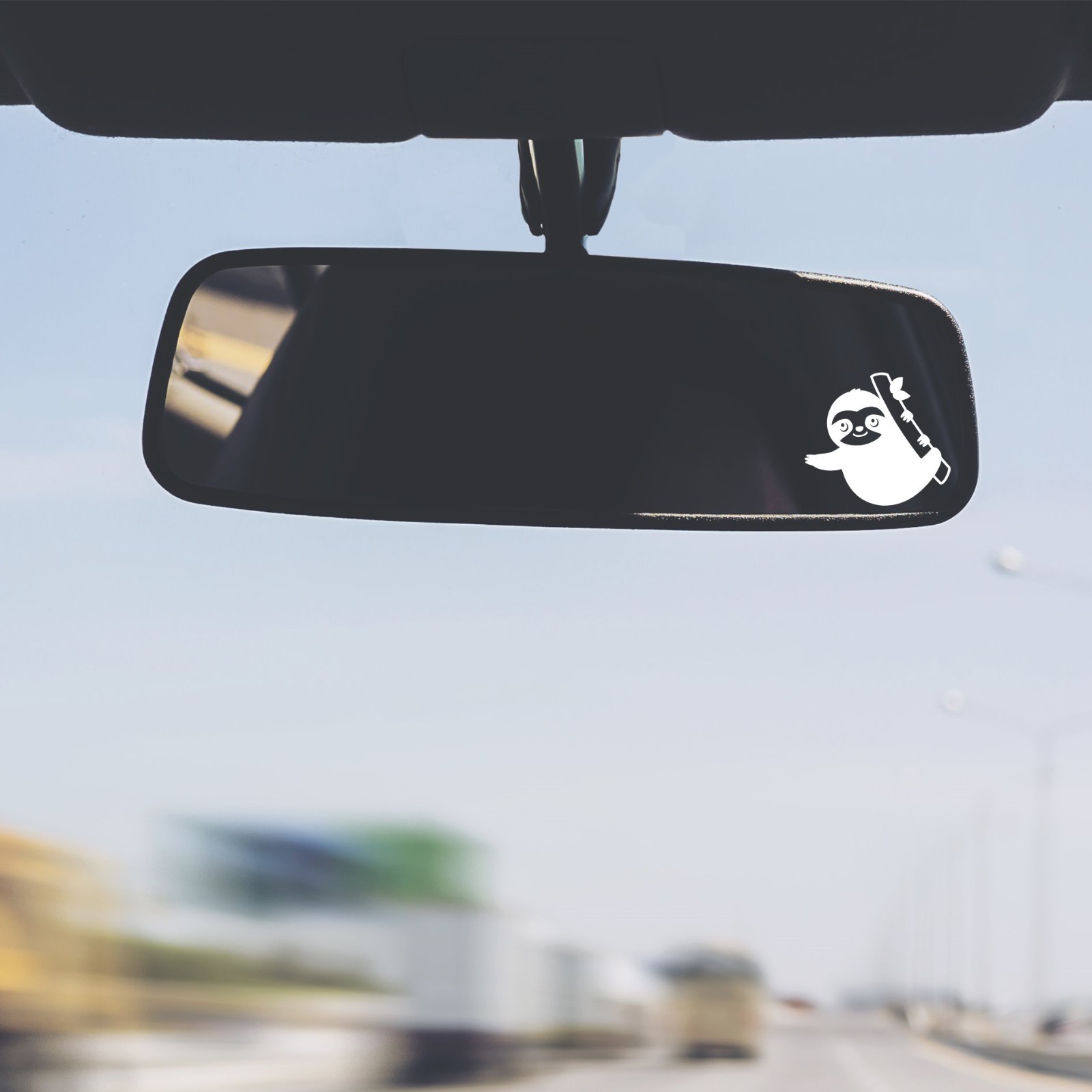 Sloth on a Branch Vinyl Decal Sticker Rearview Mirror Car Truck Bottle Set of 2