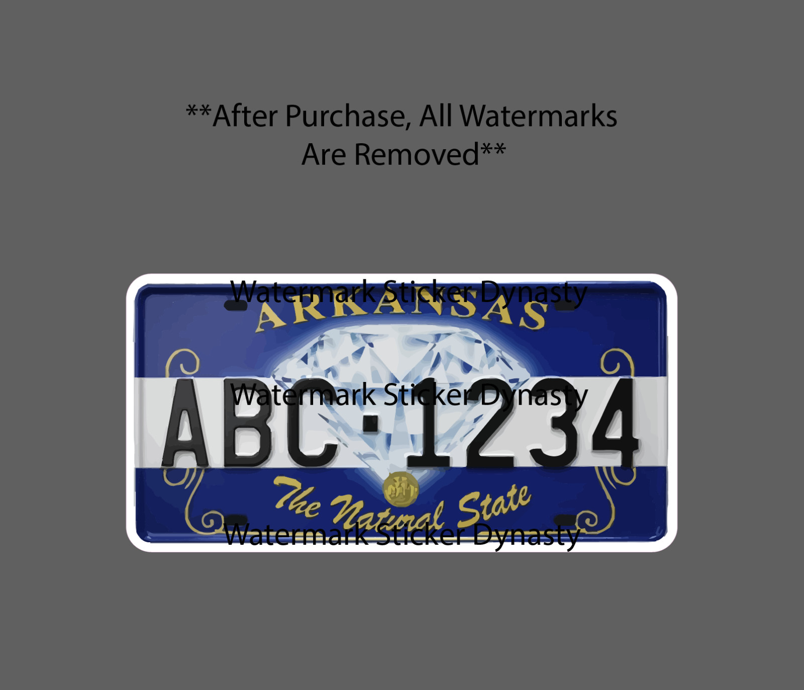 Arkansas License Plate Sticker Waterproof Decal Diamond Natural State Gift NEW