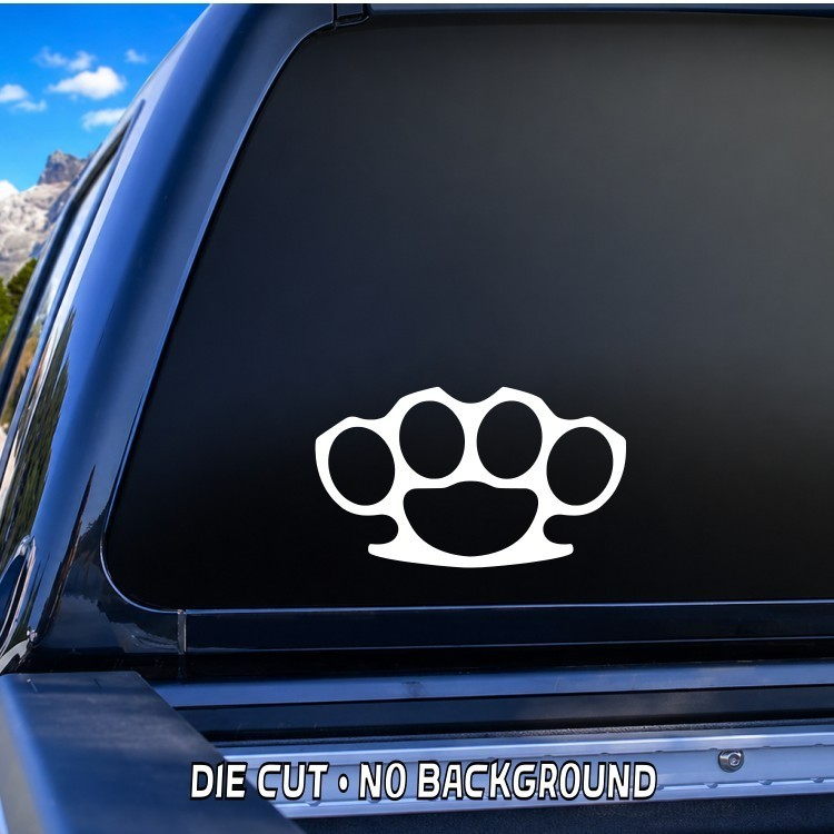 Brass Knuckles Decal Vinyl Sticker Die Cut Car Truck Window Laptop Art decal