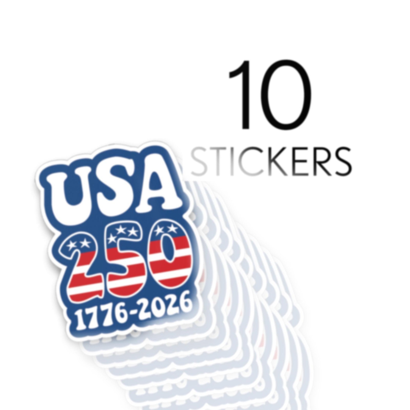 USA Stickers – Die Cut Decals Groovy America, Semiquincentennial, 250 Freedom
