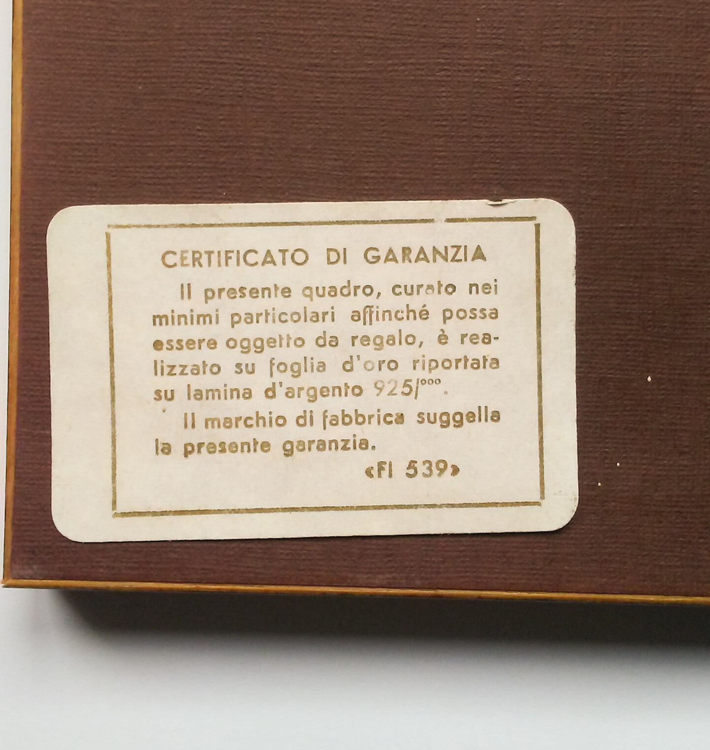 Gold leaf picture on 925 silver foil Florence