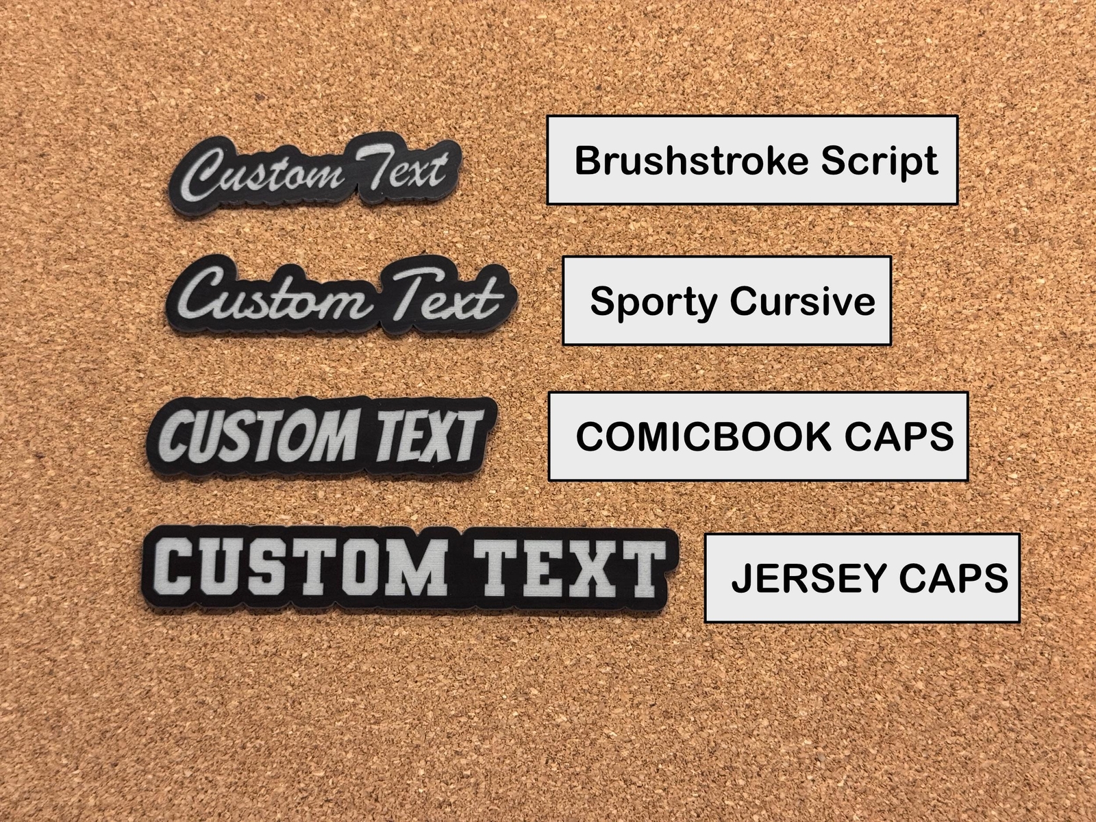 Custom Engraved Car Name Emblem Badge – Black with Gray – Customized Text Names!