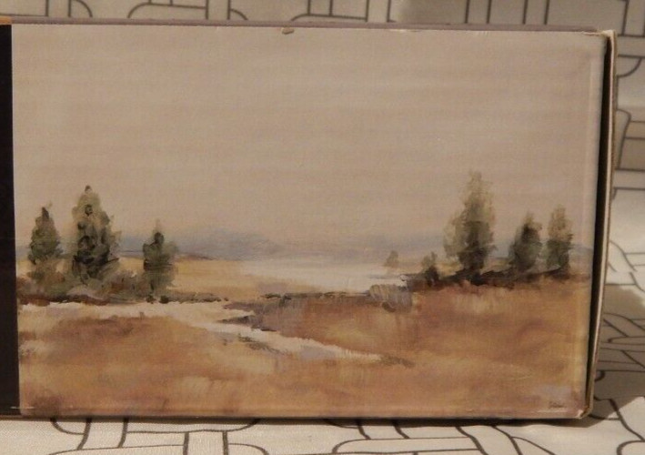 Open Road Canvas Texture Adhesive Mural /94.5" x 64"/Serene Landscape