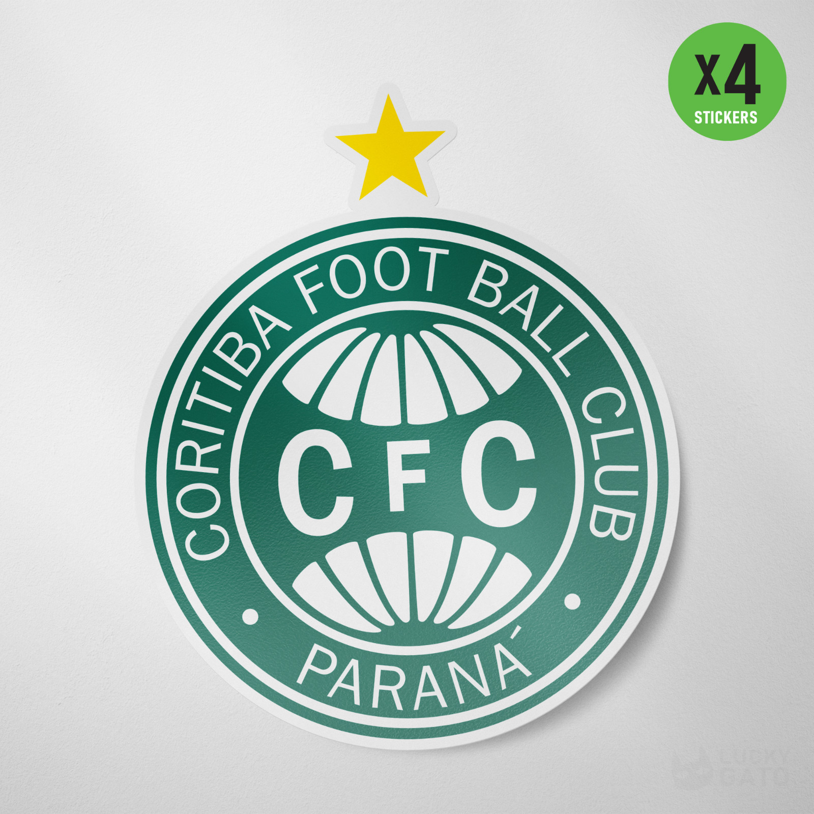 Coritiba Brasil 4 Pack Sticker Vinyl Decal Calcomania Adesivo Coxa Branca