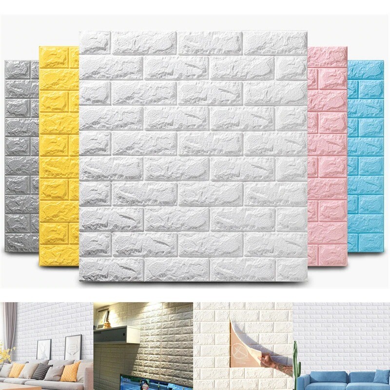 10pcs 3D Imitation Brick Home Wall Sticker Waterproof Self Adhesive Wallpaper