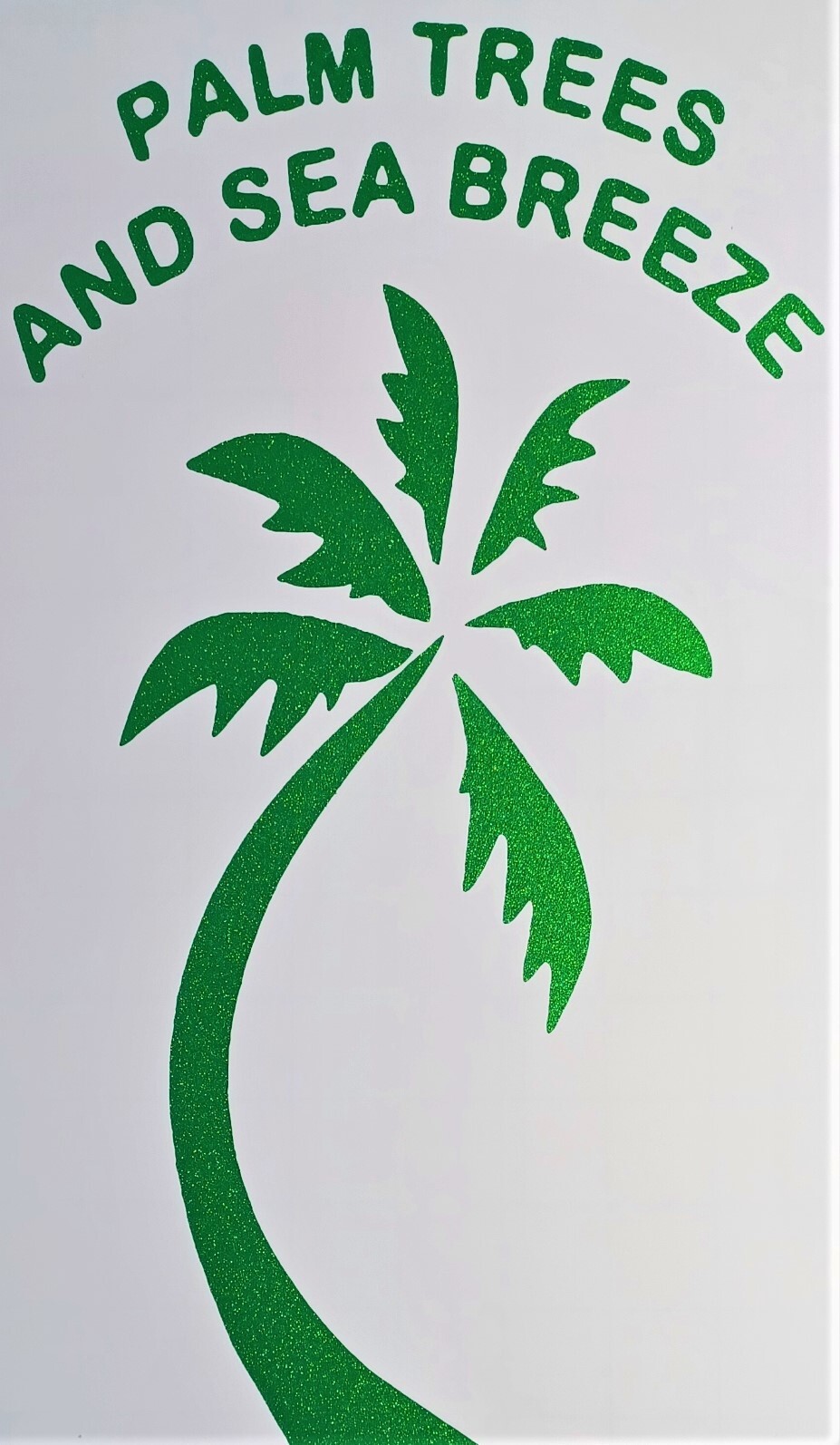 Palm Trees Sea Breeze Car-Window-Door Sticker Decal-3X5.25 inches