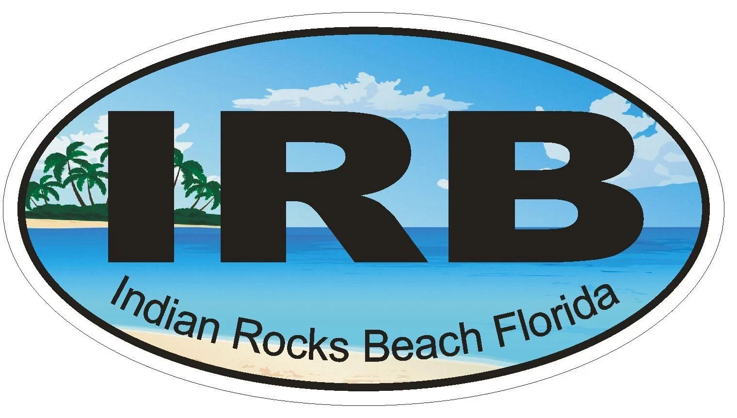 Indian Rocks Beach Florida Oval Bumper Sticker or Helmet Sticker D1211