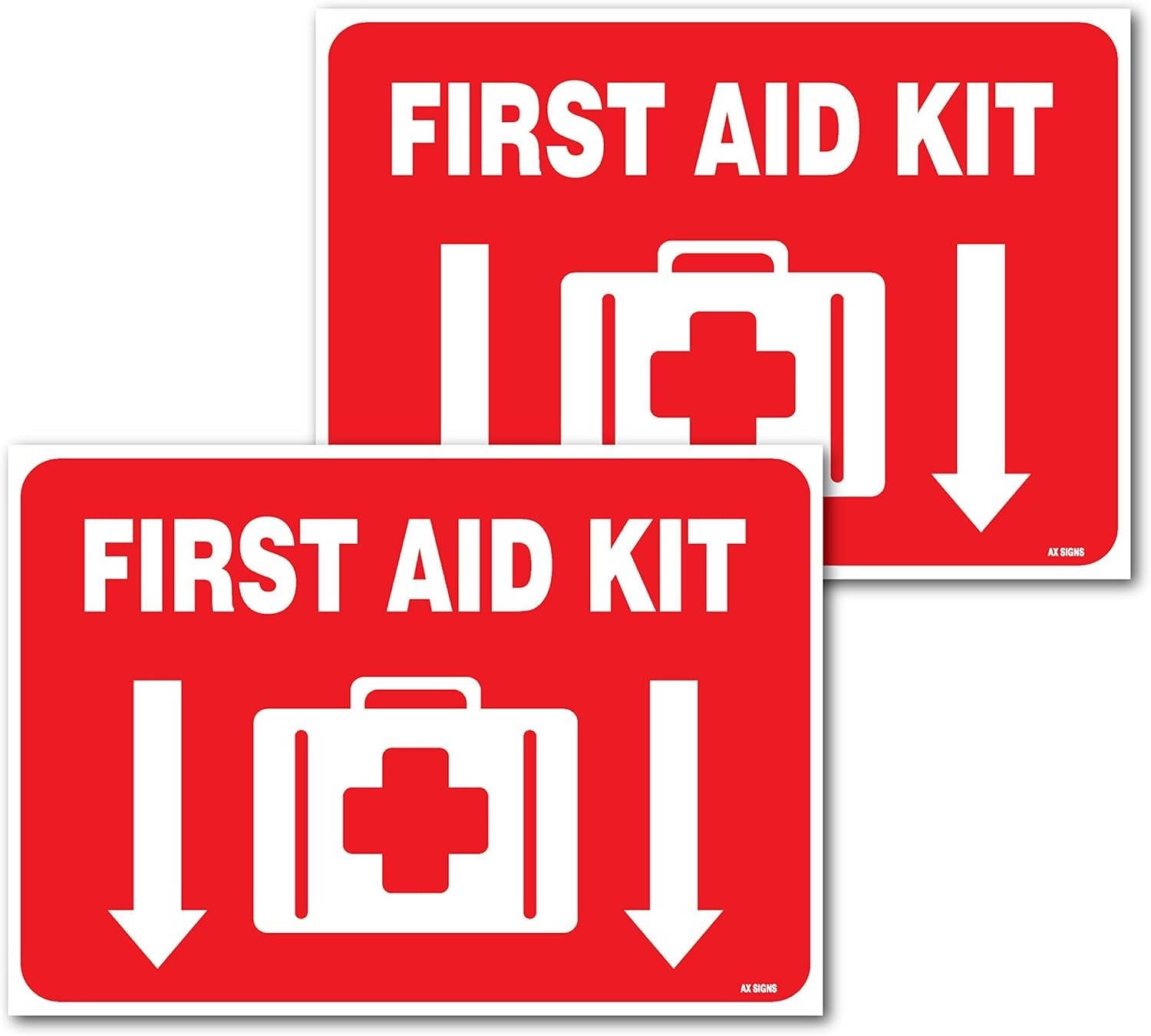 (2 Pack) First Aid Kit Sticker 7 x 10 Inches
