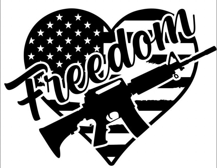 Vinyl Decal for Window – Freedom American Flag, Various Colors & Sizes
