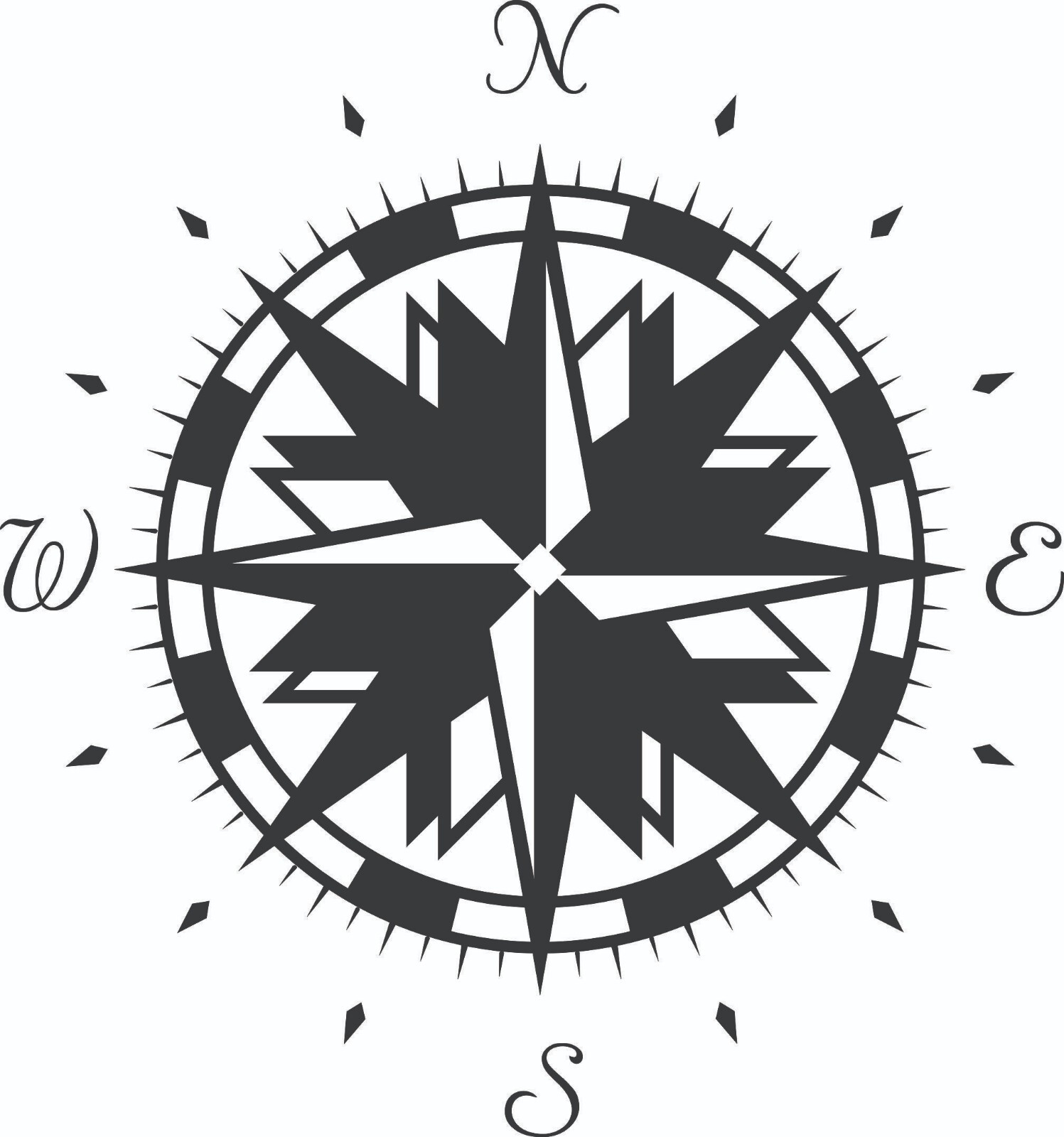 Vinyl Decal Compass Style #3 Transfer Sticker For Walls Vehicle RV Premium Vinyl