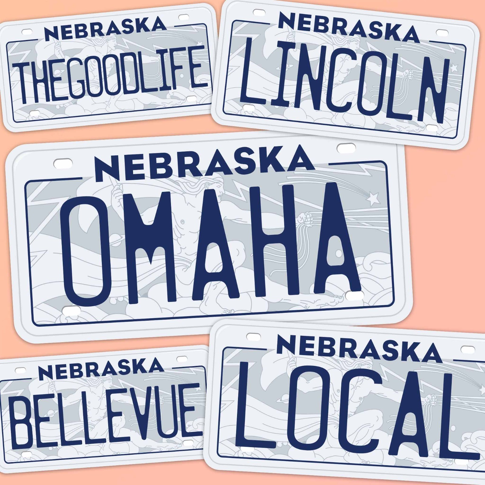 Nebraska License Plate Bumper Stickers – Choose Your NE Midwest Decal for Laptop