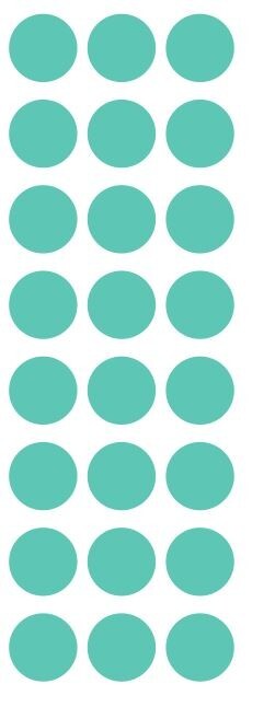 1" Mint Green Round Label Dots Stickers Color Coding Inventory 1 Inch Dot