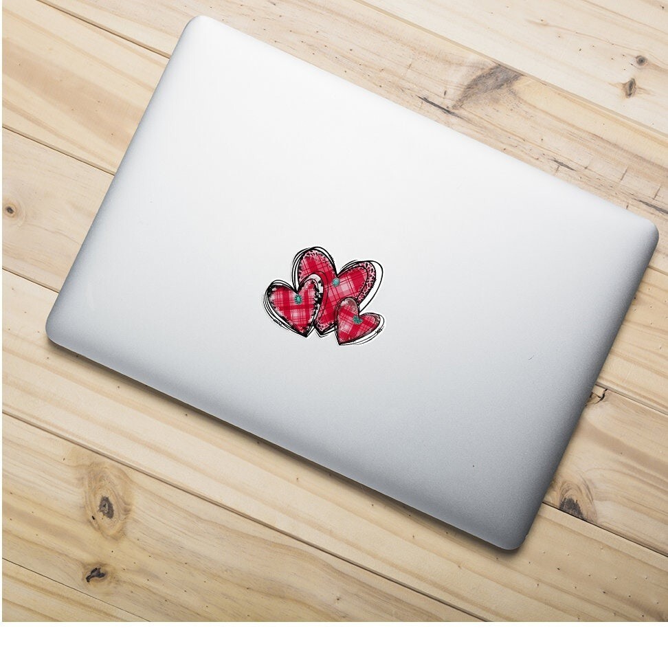 Heart Sticker | Cute Car Decal | Laptop Sticker | Plaid Hearts
