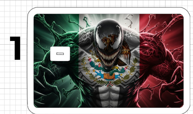 Venom Mexico Flag ATM Debit Credit Card Skin Sticker Latino Mexican Comic Marvel