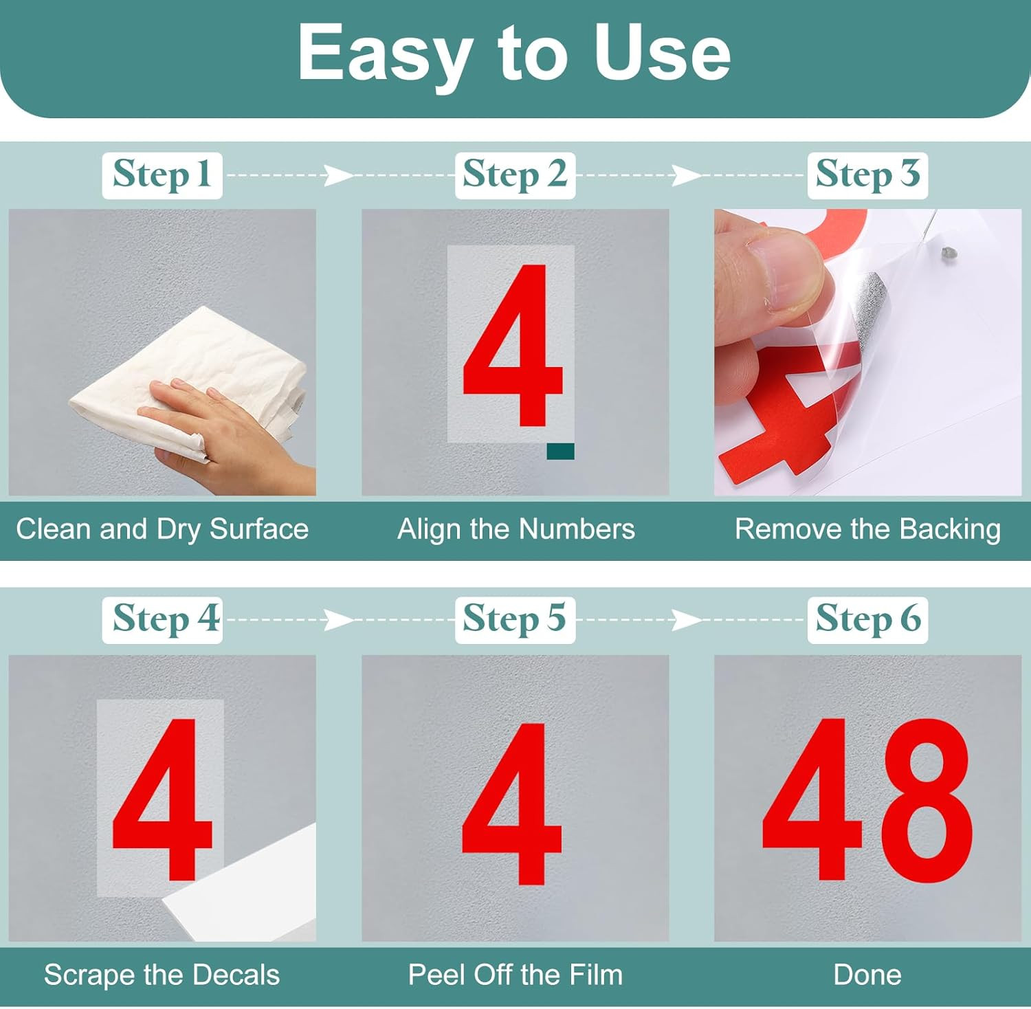 3 Sheets Reflective Mailbox Numbers 3 Inch 0-9 Vinyl Self-Adhesive Stickers
