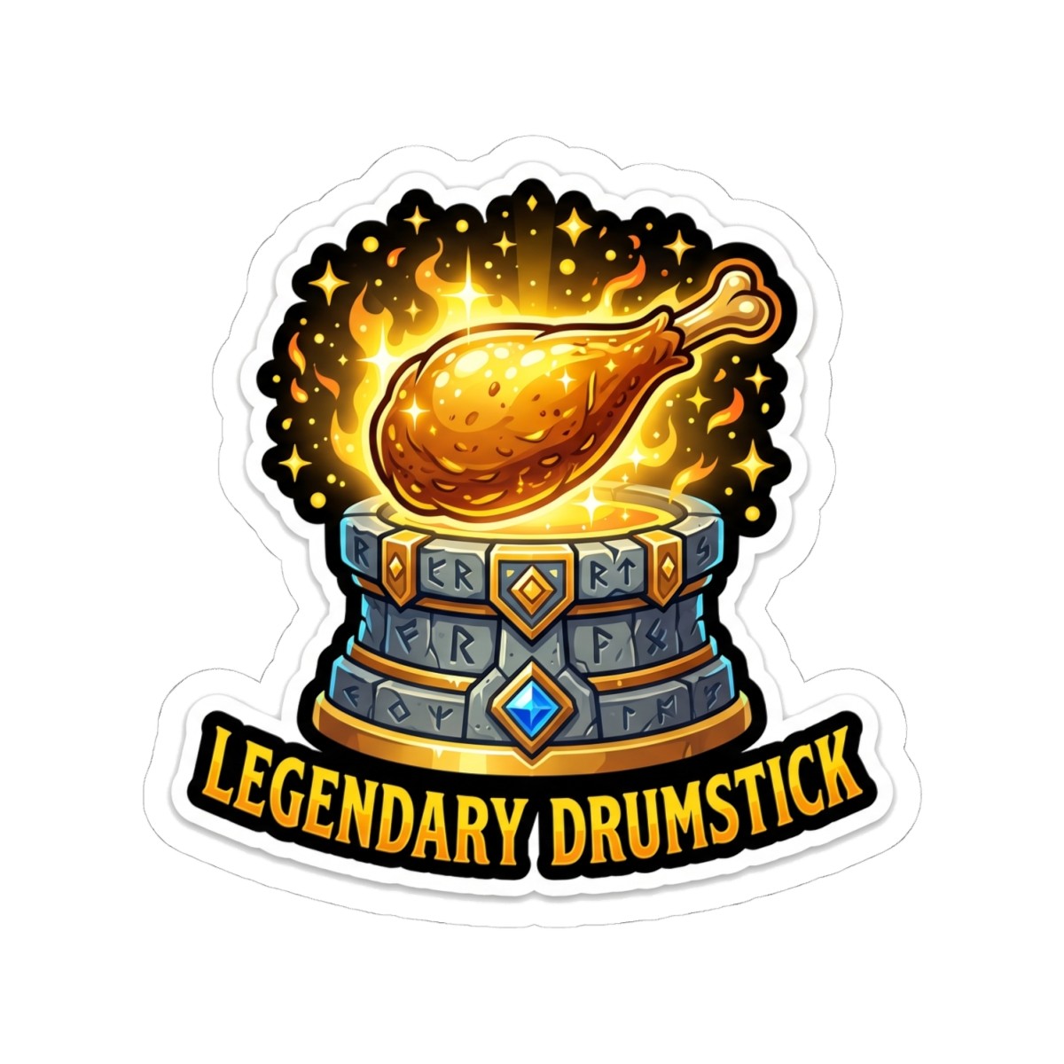 Legendary Drumstick Thanksgiving Tabletop RPG D20 Dice Gamer Sticker