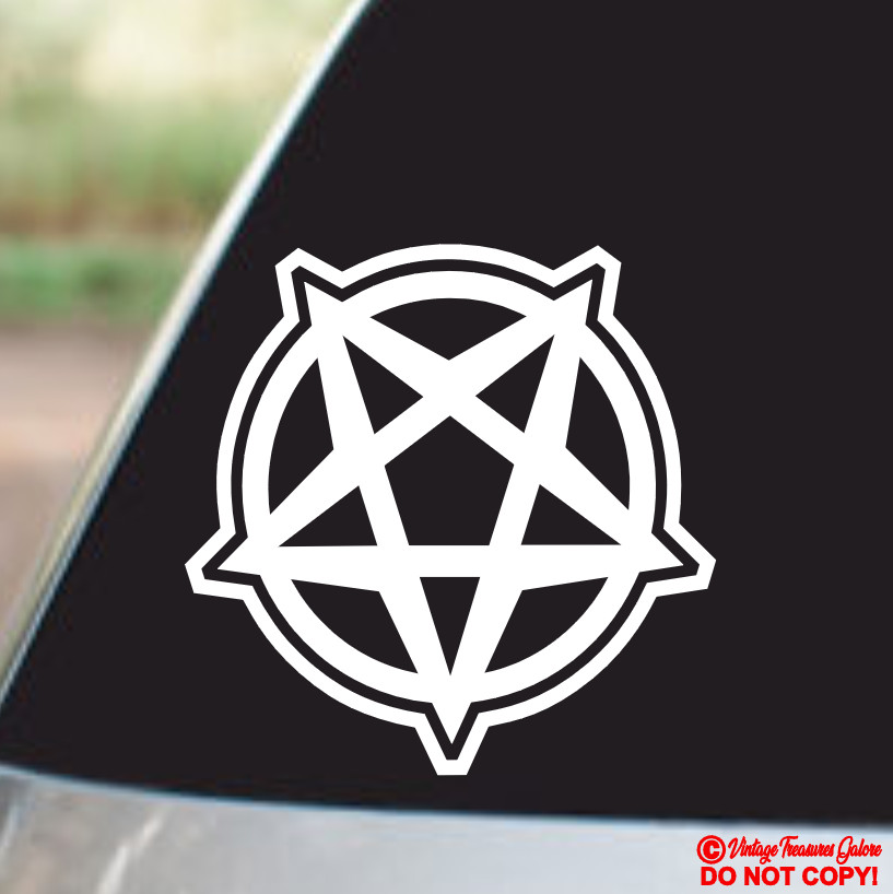 PENTAGRAM PENTACLE Vinyl Decal Sticker Car Window Wall Bumper SATANISM SYMBOL