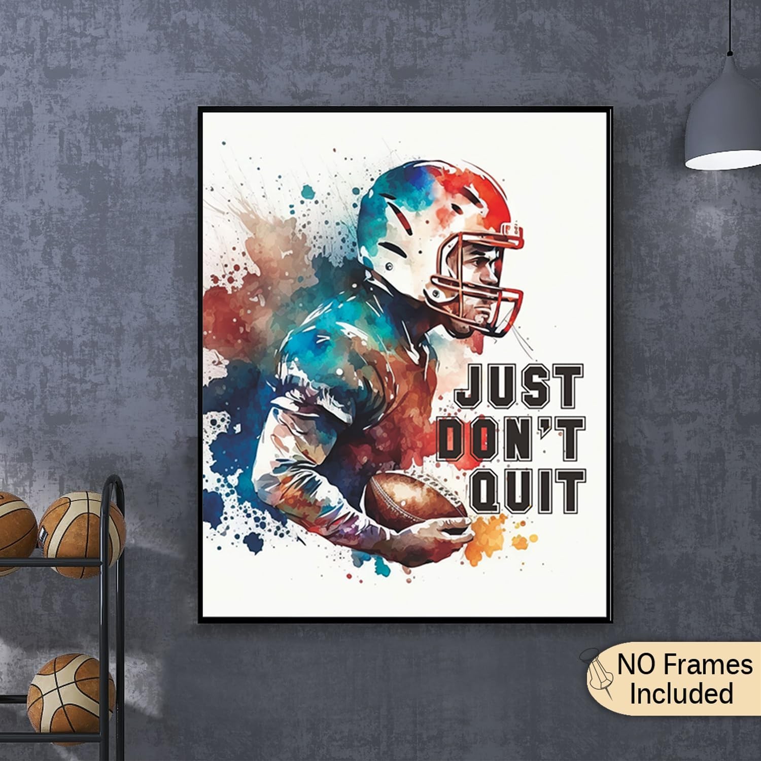 Football Poster Wall Decor Art Prints Motivational Posters Boys Bedroom Teena…
