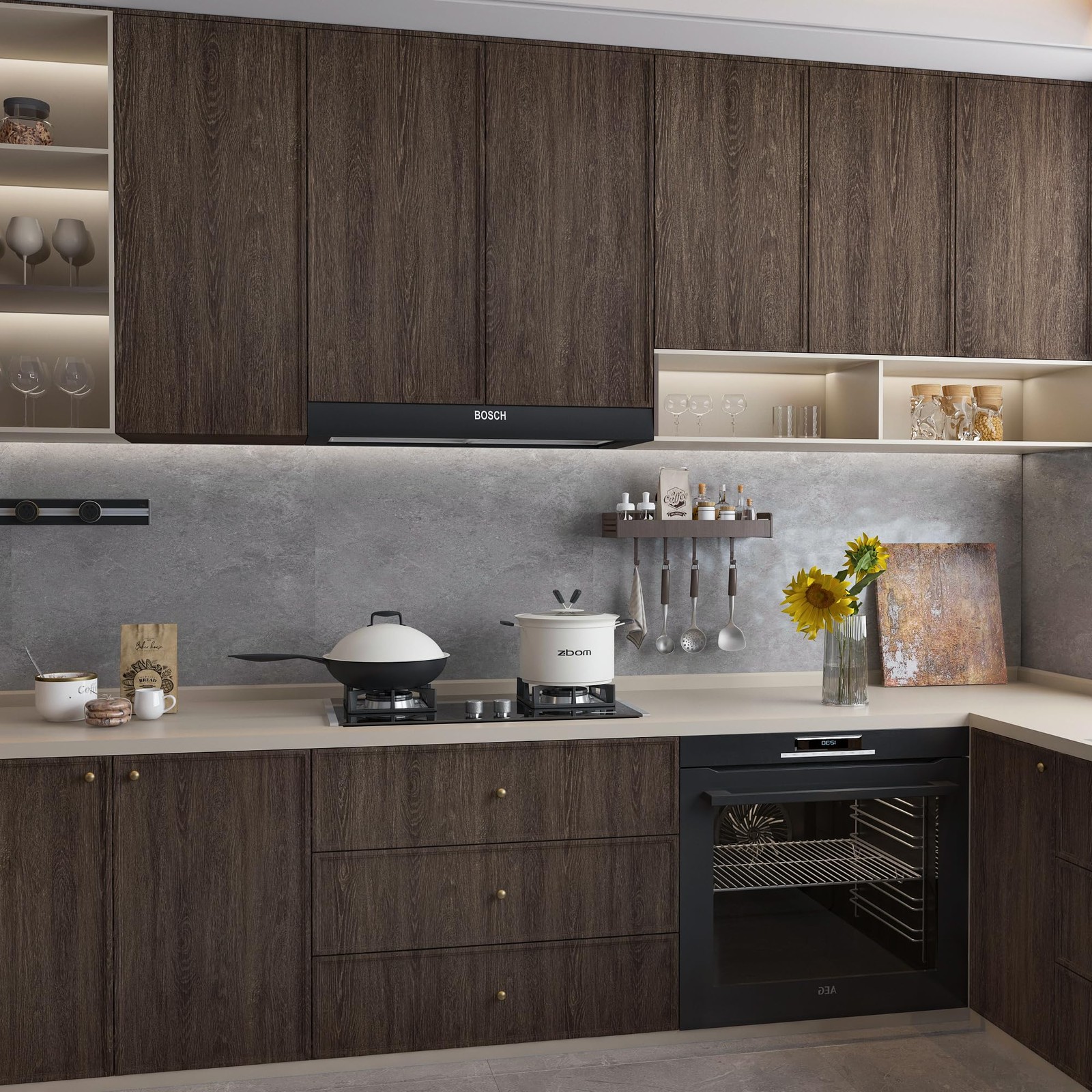 48x78inch Extra Wide Dark Brown Wood Grain 48" x 78", Chocolate