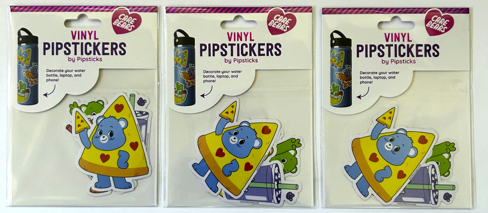 PIPSTICKERS + Carebears Vinyl Sticker Set – 3 Pack NEW!