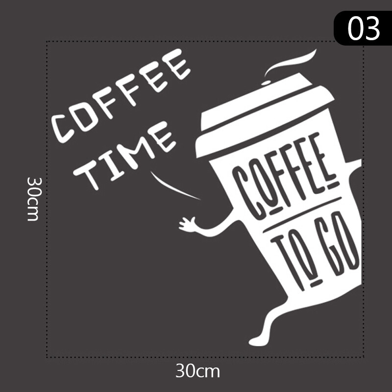 1pcs Coffee Shop Static Window Sticker Business Restaurant Storefront Logo Decor
