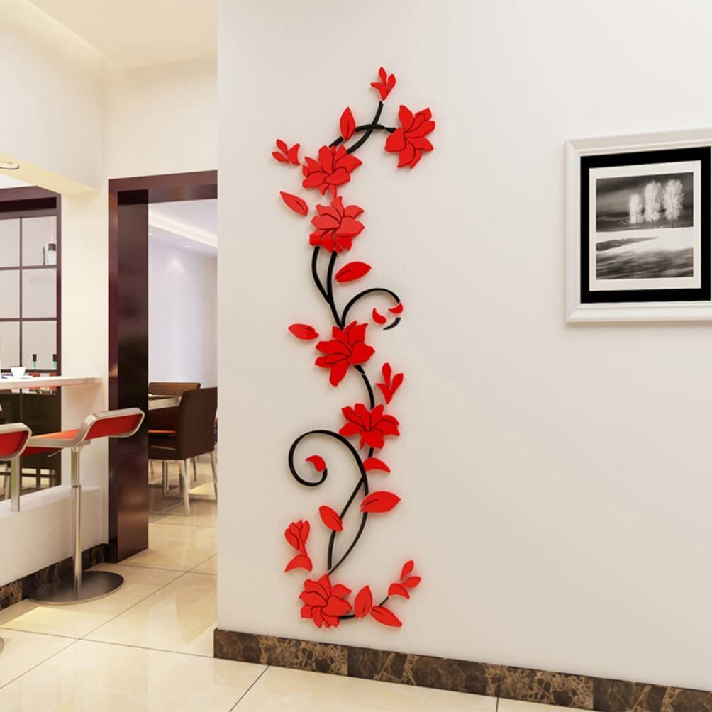 Family Love Heart Flower 3D DIY Wall Sticker Decor Mural Acrylic Home Decals US