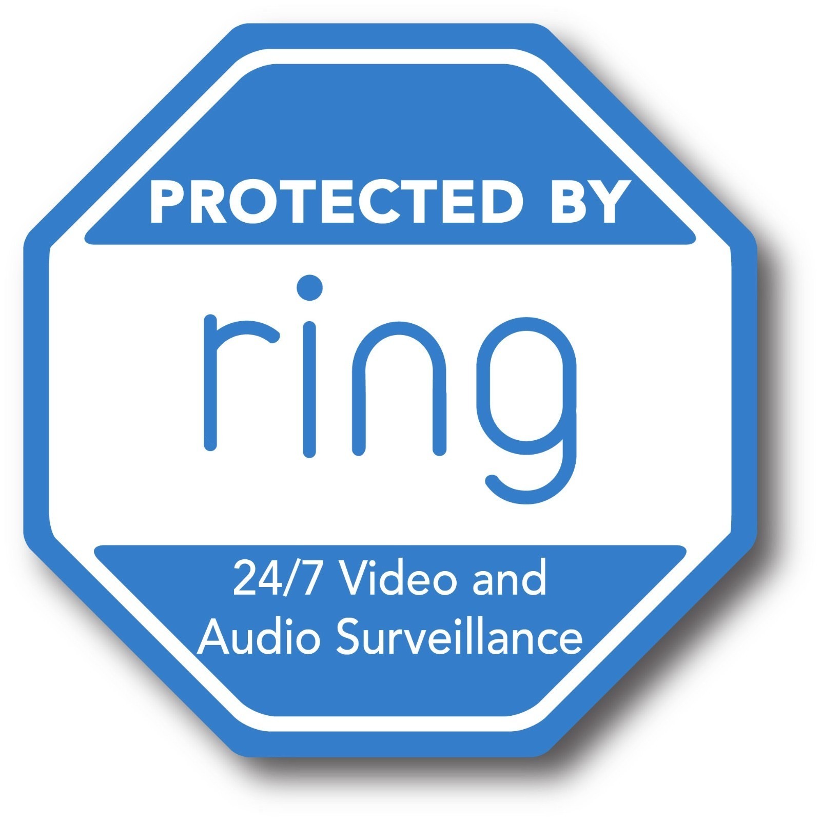 Protected By Ring sticker weatherproof bumper vinyl decal
