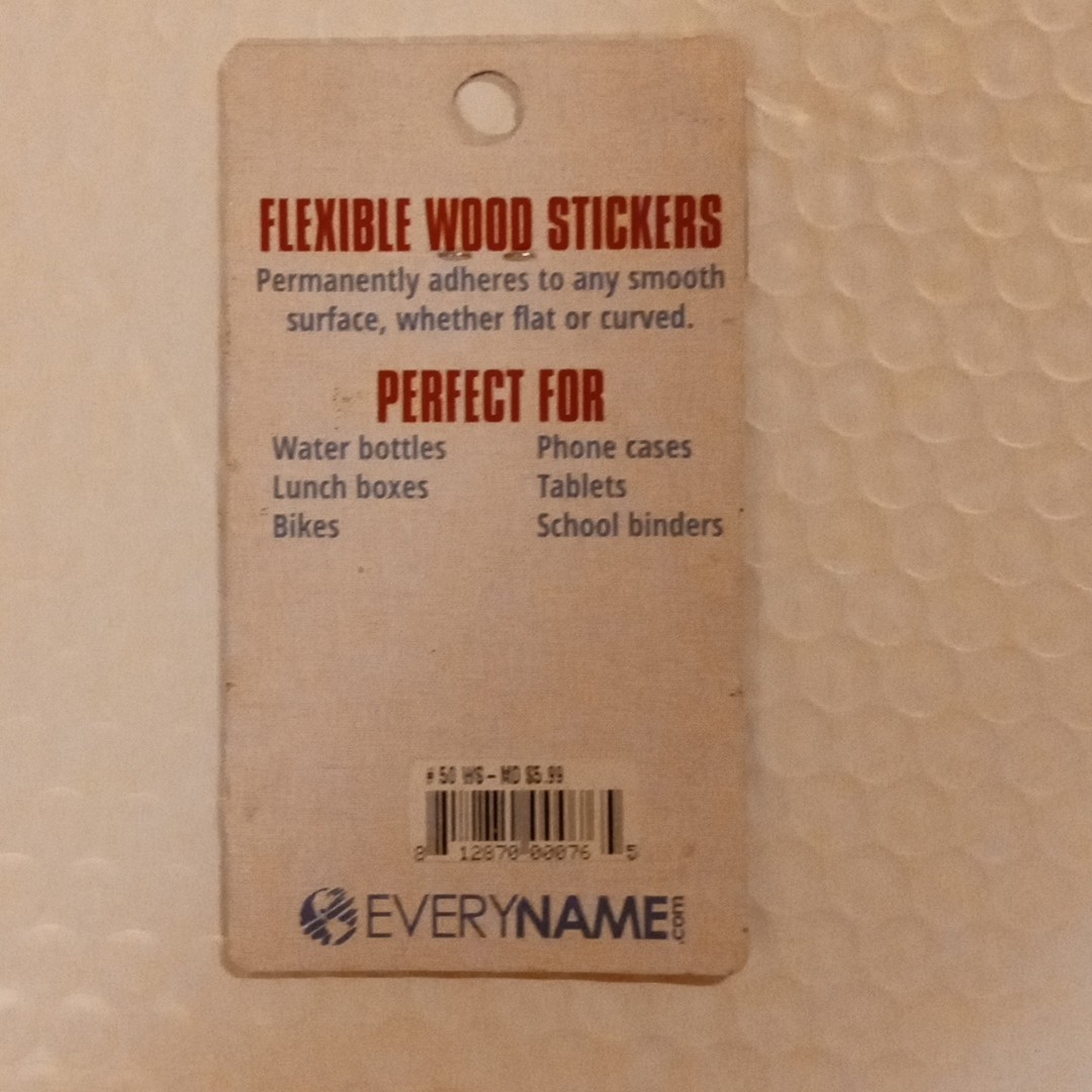 Flexible Wood Sticker Adheres To Flat Or Curved Smooth Surface Waterproof