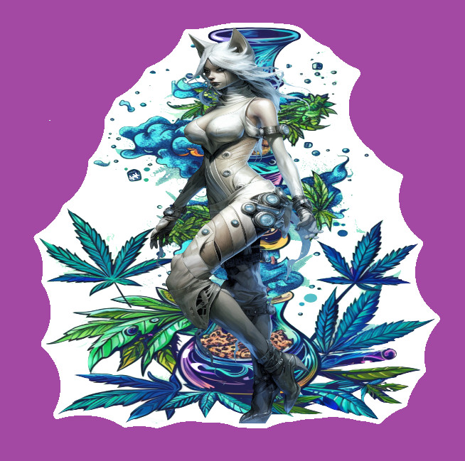 Anime Weatherproof Marijuana Vinyl Sticker Stoner Weed Cannabis Laptop 420