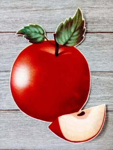 kitchen fruit apple wall safe sticker slice red 6.5 inch
