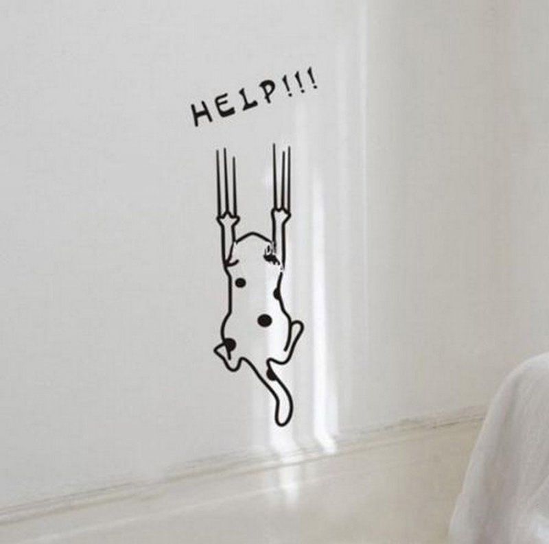 Cute Wall Decal/Sticker-Help Cat/Dog/Puppy Bedroom-Kitchen-Refrigerator, ETC!!