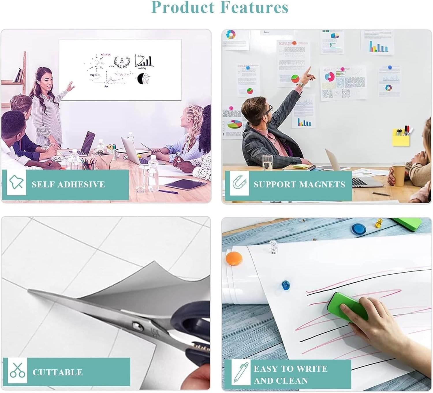 Industrial-Grade Whiteboard Covering – Easy Installation
