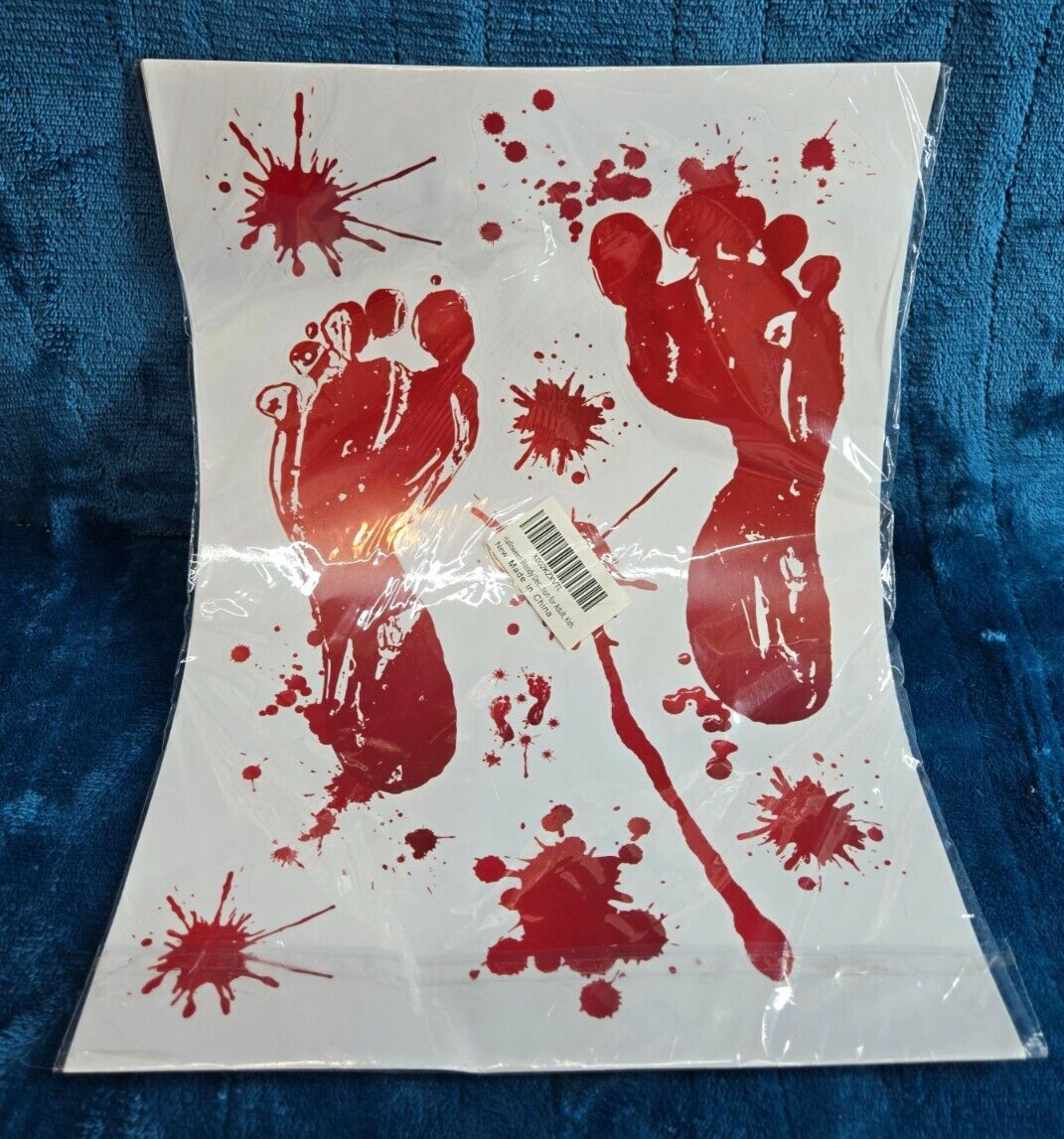 Halloween stickers Bloody Footprints Floor Clings Bloody party Decorations