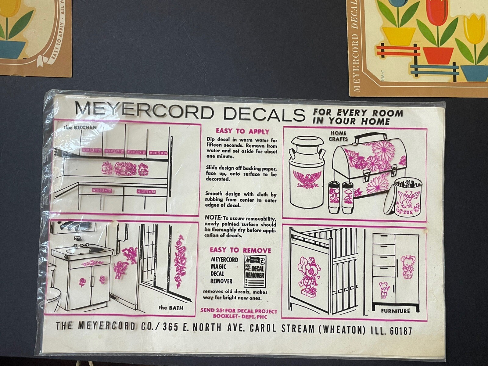 NEW Vintage MEYERCORD Decorative DECALS *FLOWERS Tulips Botanical FLORALS NOS