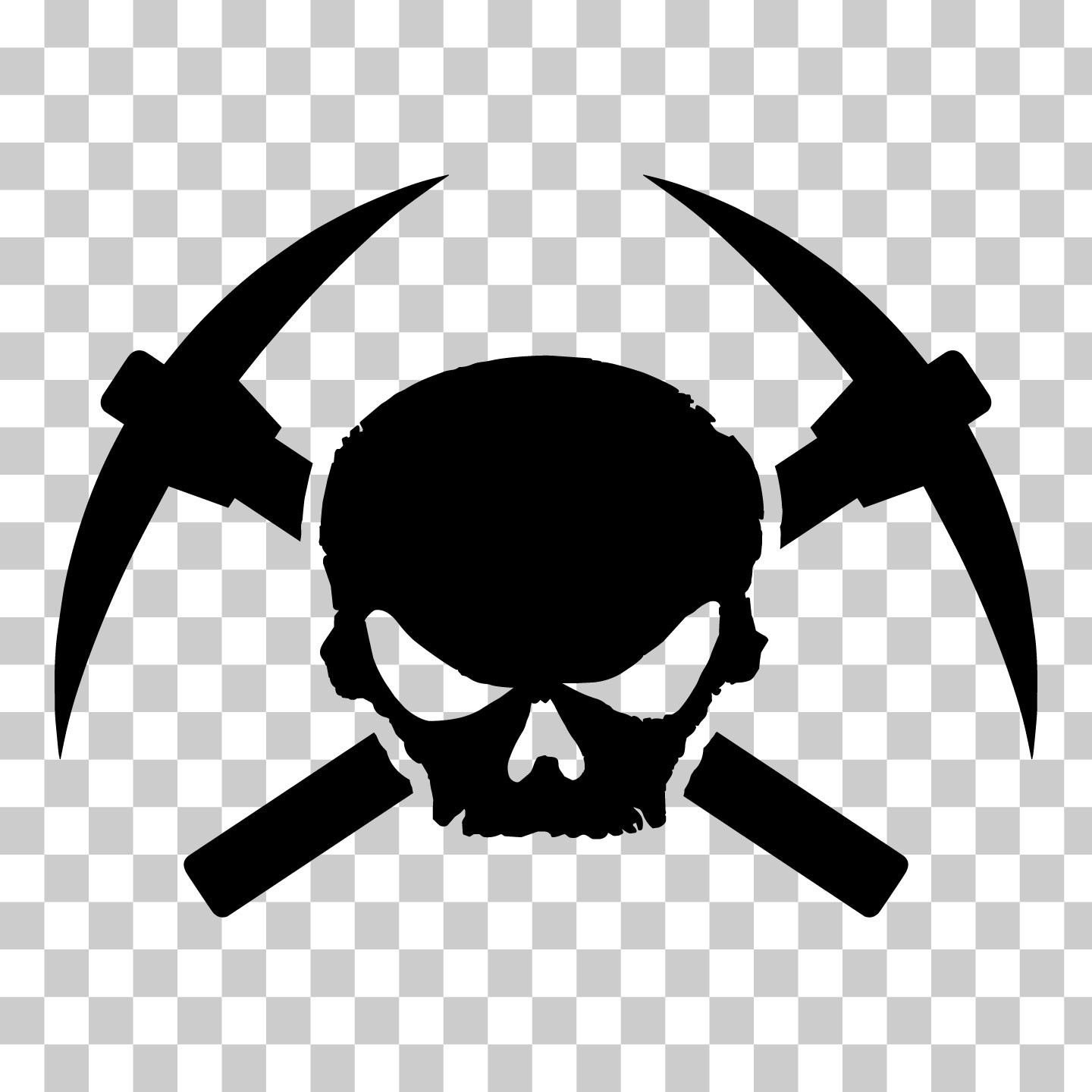 Gold Mining Skull and Pick Axe Vinyl Decal Sticker for Car Window Laptop & More